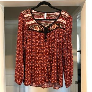 Boho long sleeve top